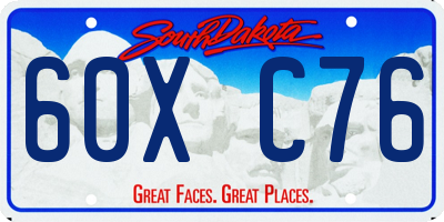 SD license plate 60XC76