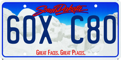 SD license plate 60XC80