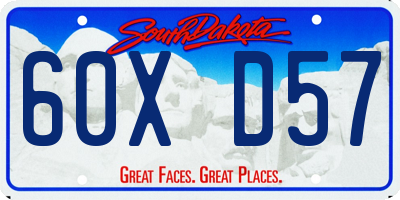 SD license plate 60XD57