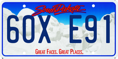 SD license plate 60XE91