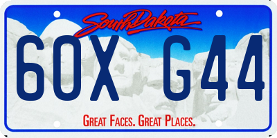 SD license plate 60XG44