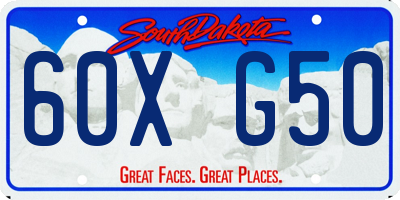 SD license plate 60XG50