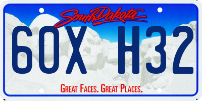 SD license plate 60XH32