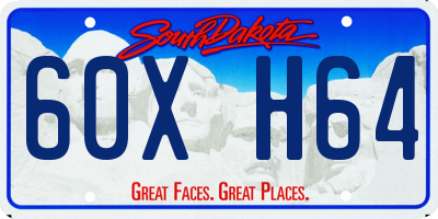 SD license plate 60XH64