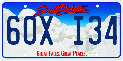 SD license plate 60XI34