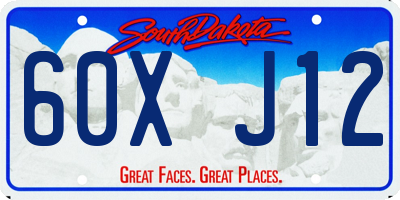 SD license plate 60XJ12