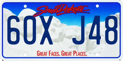SD license plate 60XJ48