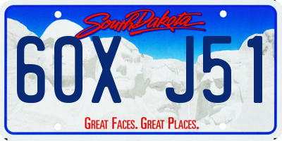 SD license plate 60XJ51