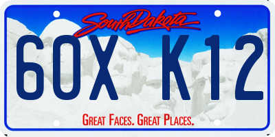 SD license plate 60XK12