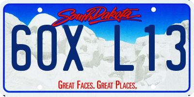 SD license plate 60XL13