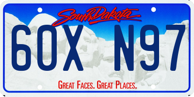 SD license plate 60XN97
