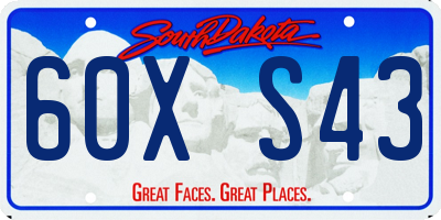 SD license plate 60XS43