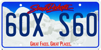 SD license plate 60XS60