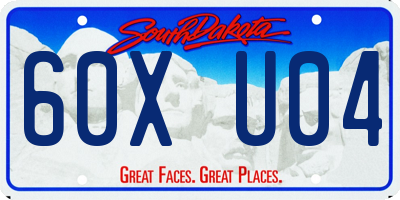 SD license plate 60XU04