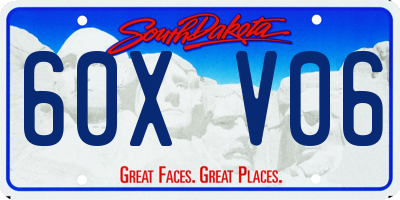 SD license plate 60XV06
