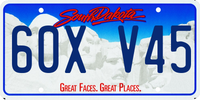 SD license plate 60XV45