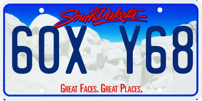 SD license plate 60XY68