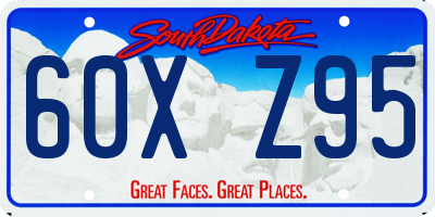 SD license plate 60XZ95