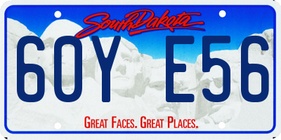 SD license plate 60YE56