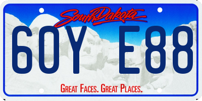 SD license plate 60YE88
