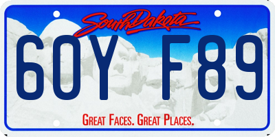 SD license plate 60YF89