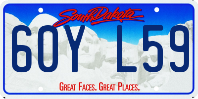 SD license plate 60YL59