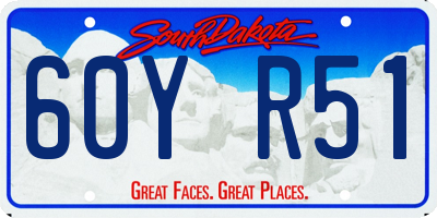 SD license plate 60YR51