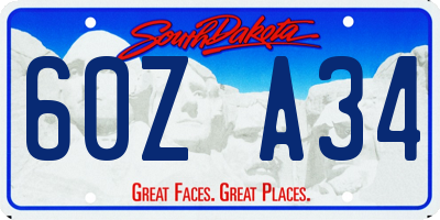 SD license plate 60ZA34