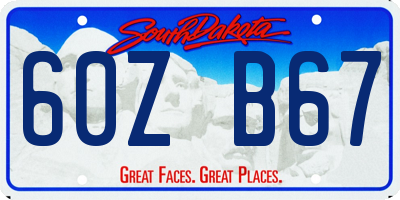 SD license plate 60ZB67