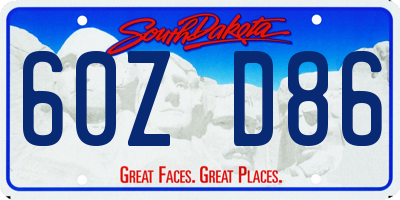 SD license plate 60ZD86