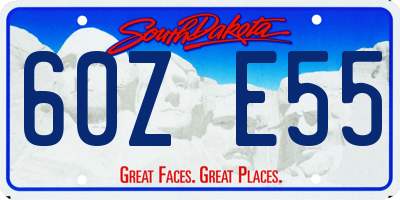SD license plate 60ZE55