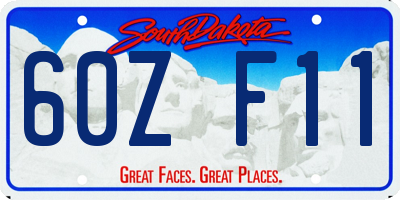 SD license plate 60ZF11