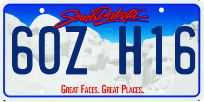 SD license plate 60ZH16