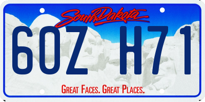 SD license plate 60ZH71