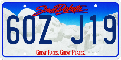 SD license plate 60ZJ19