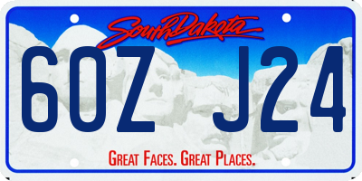 SD license plate 60ZJ24