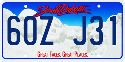 SD license plate 60ZJ31