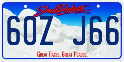 SD license plate 60ZJ66
