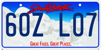 SD license plate 60ZL07