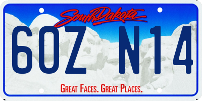 SD license plate 60ZN14
