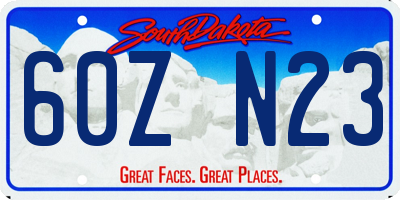 SD license plate 60ZN23