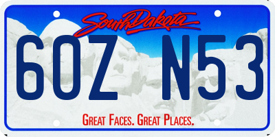 SD license plate 60ZN53