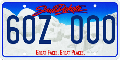 SD license plate 60ZO00