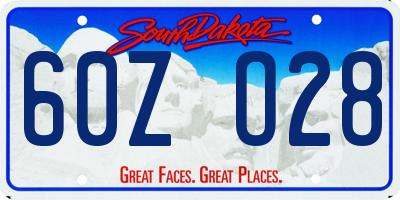 SD license plate 60ZO28