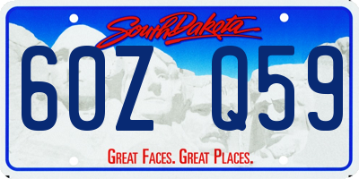 SD license plate 60ZQ59