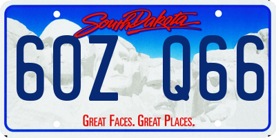 SD license plate 60ZQ66