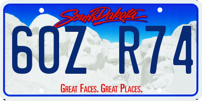 SD license plate 60ZR74