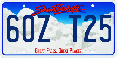 SD license plate 60ZT25