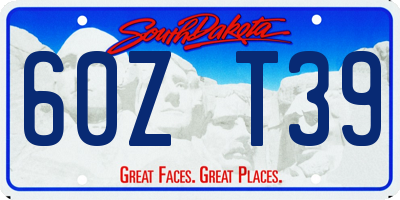 SD license plate 60ZT39