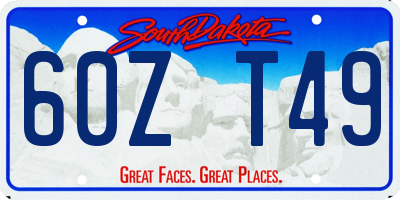 SD license plate 60ZT49